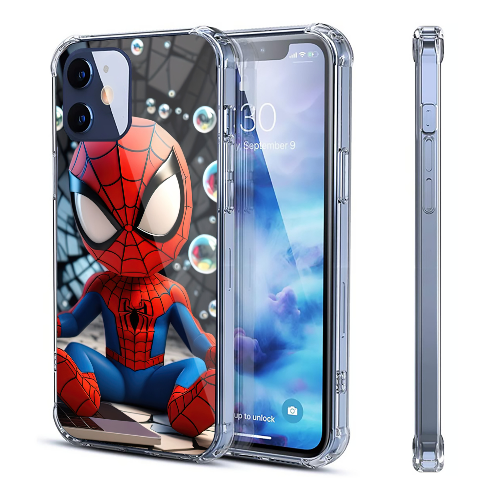 （画像用） Spider Man スパイダーマン 【iPhone 12シリーズ対応】透明スマホケース（クリアソフトケース）